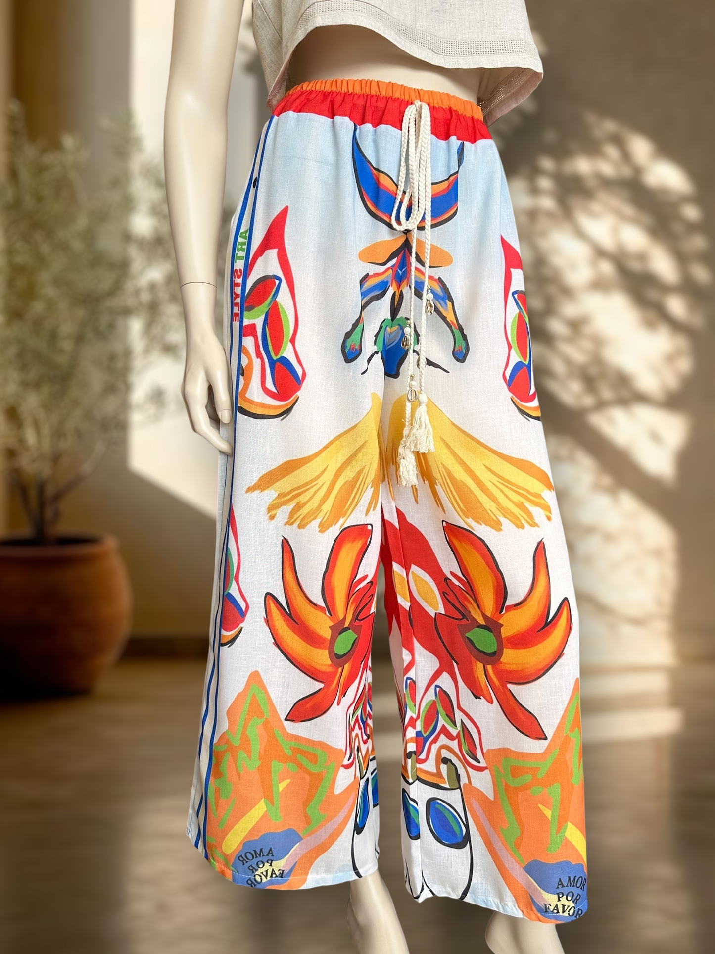 Pantalón Italiano Estampado Azul