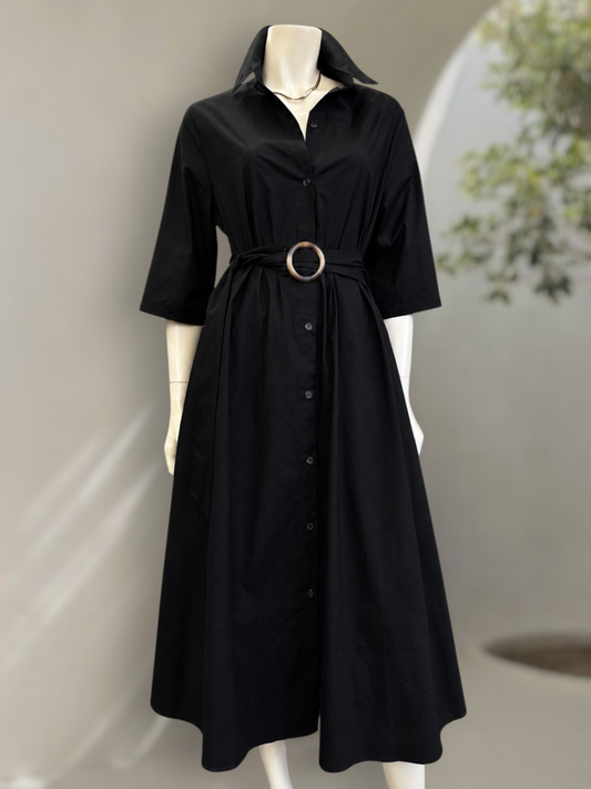 Vestido Camisero Olivia Negro