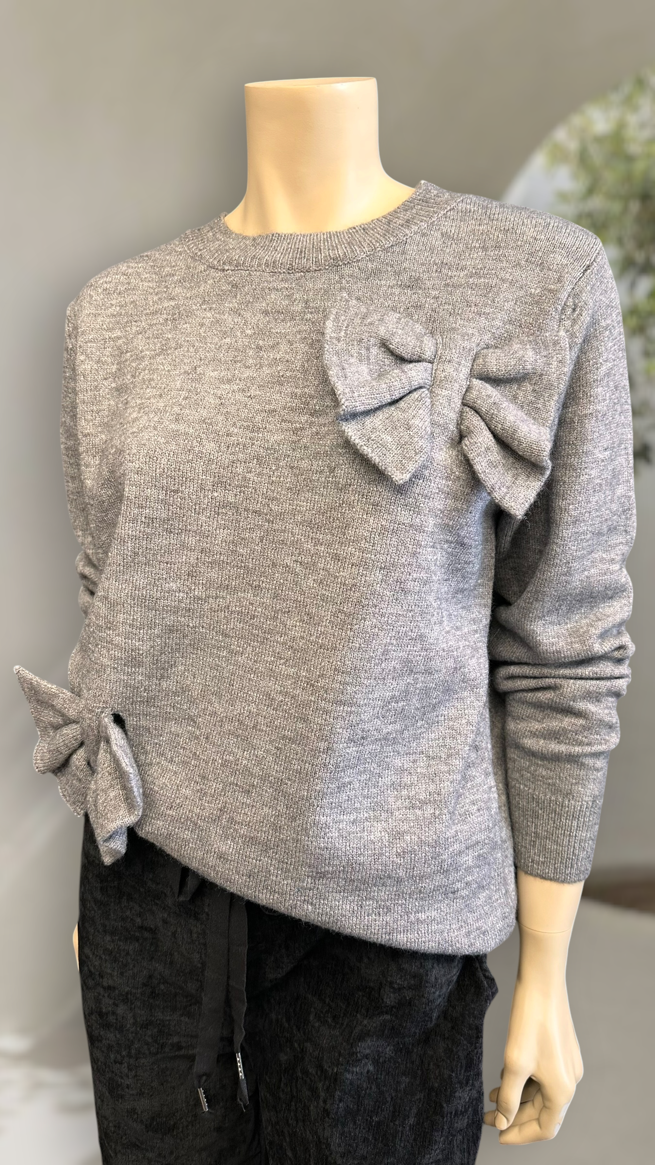 Sweater Lazos Gris