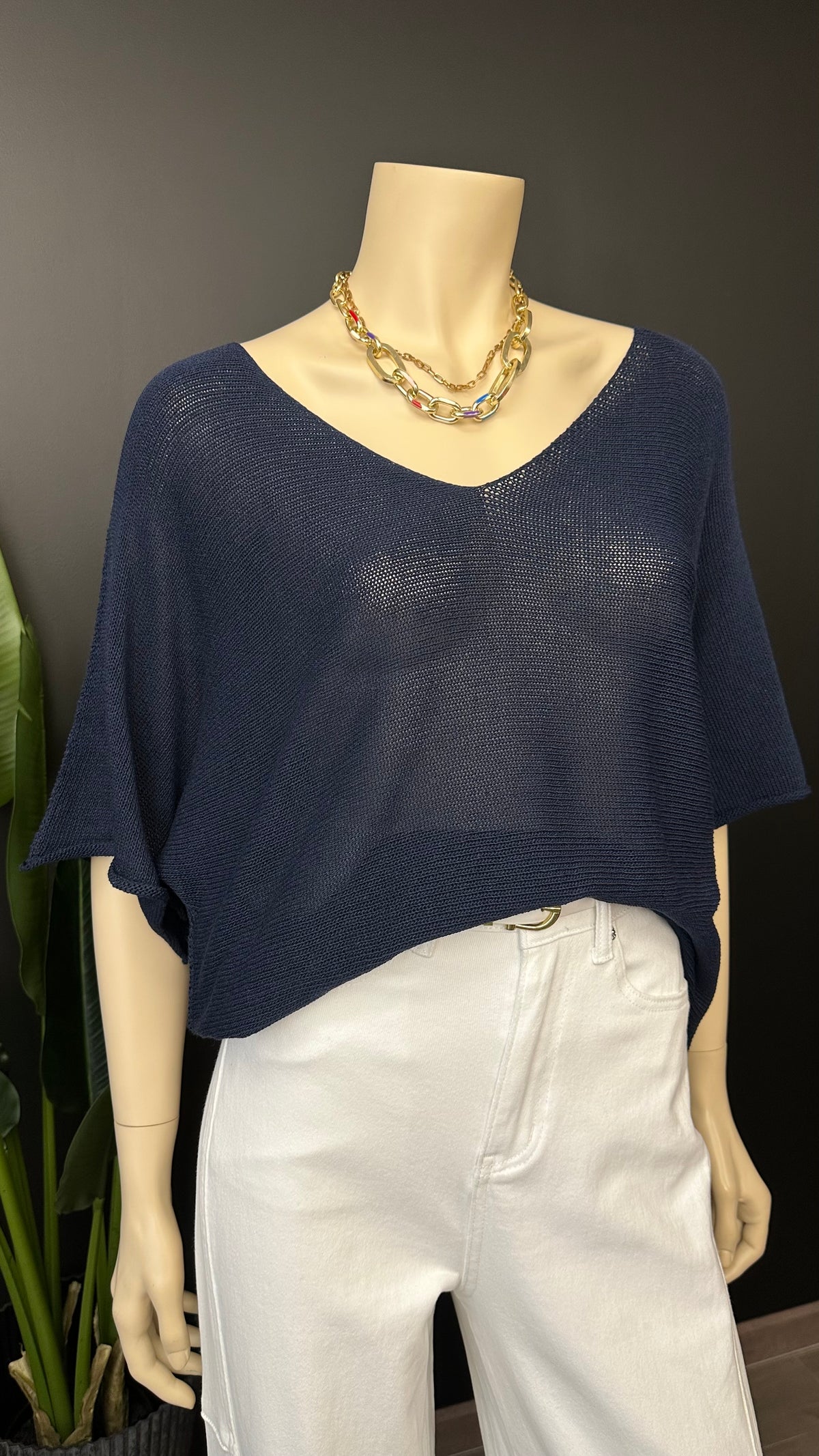 Tejido Hilo Italiano Oversize Azul