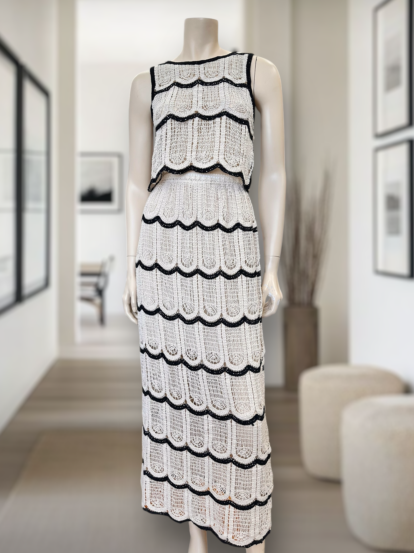 Falda Crochet bicolor