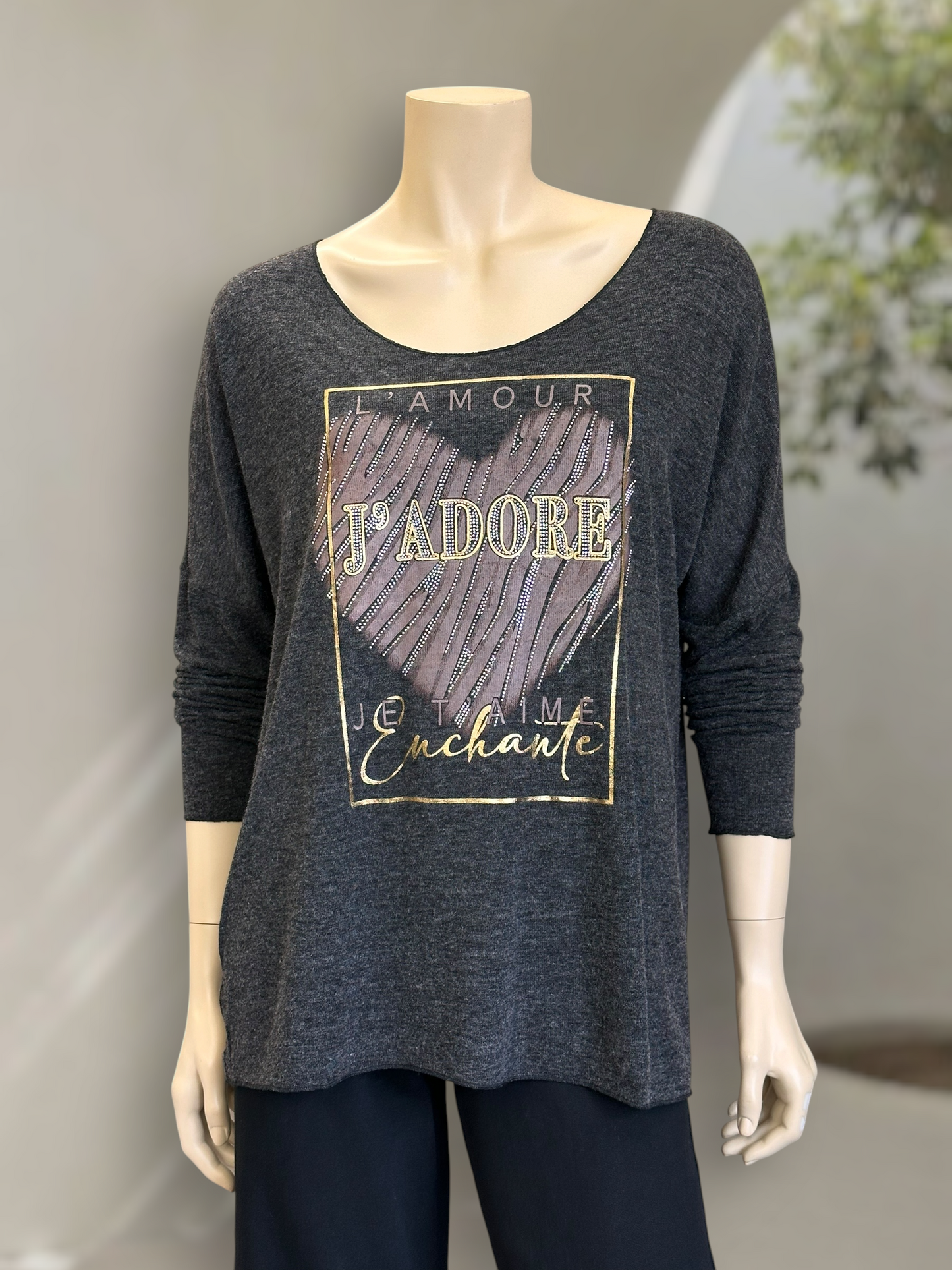 Polera Hilo Spandex J’Adore Grafito