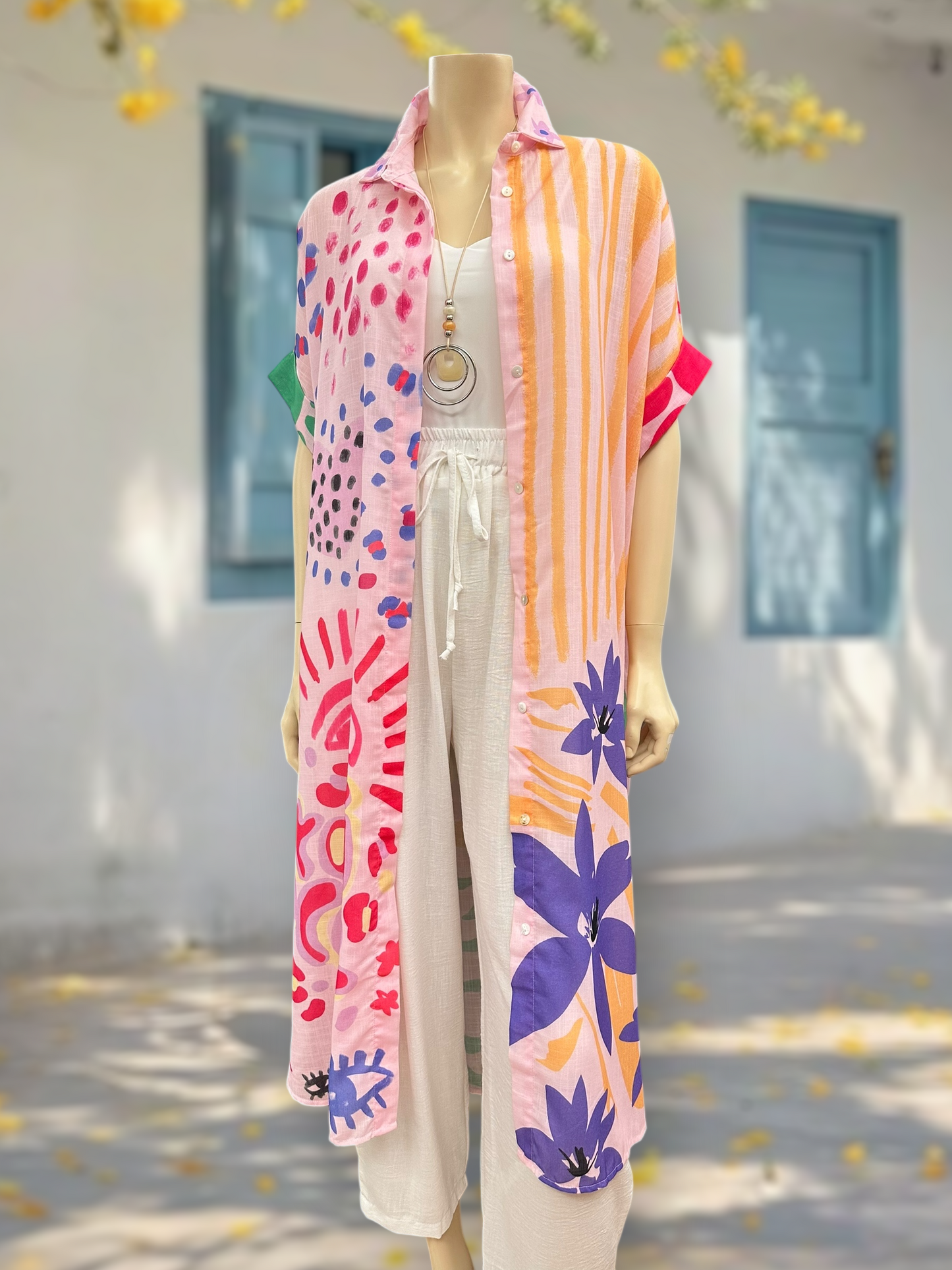 Vestido Tapado Oversize Rosa