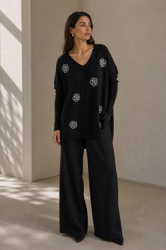 Sweater Camelia Negro