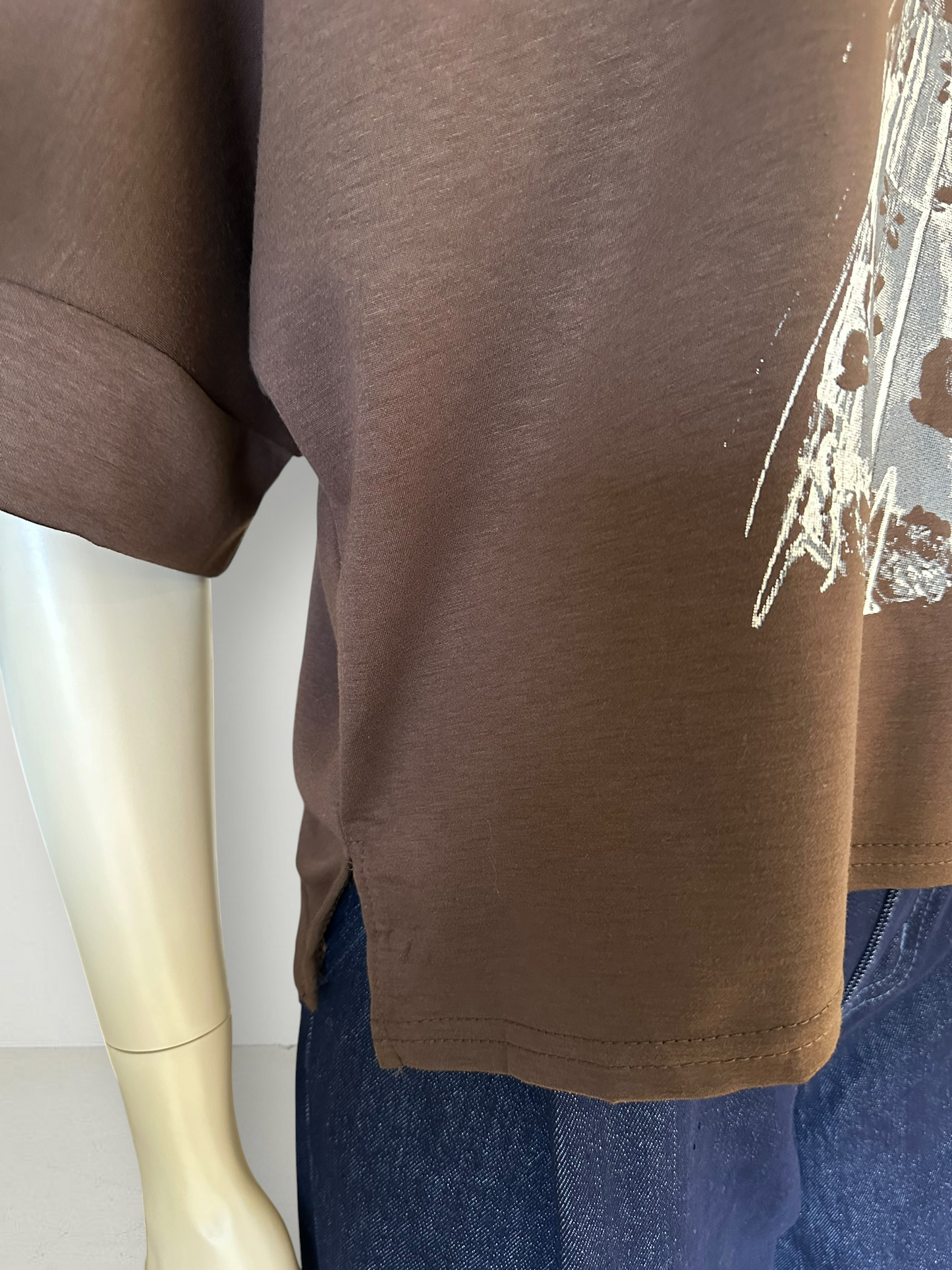 Polera Perlas Café