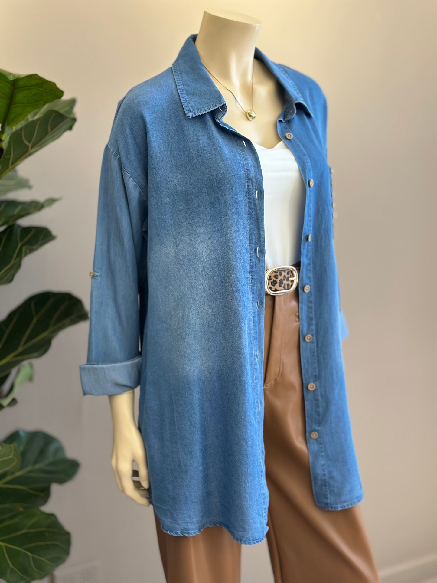 Blusón Mezclilla Azul - Diseño Italiano