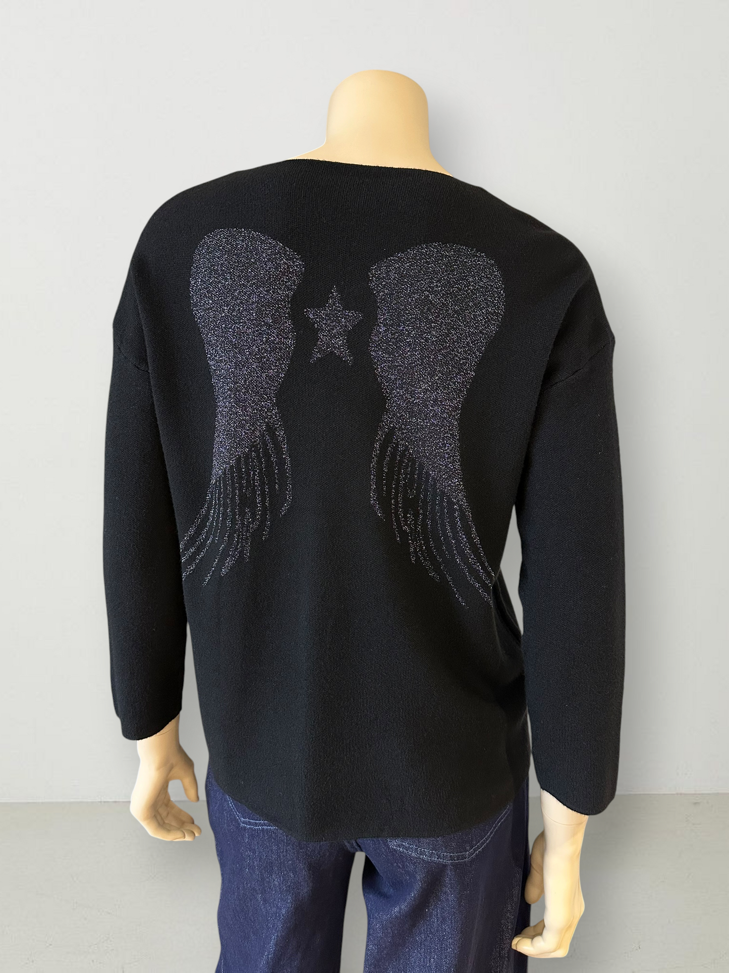 Sweater Alas Lurex Negro