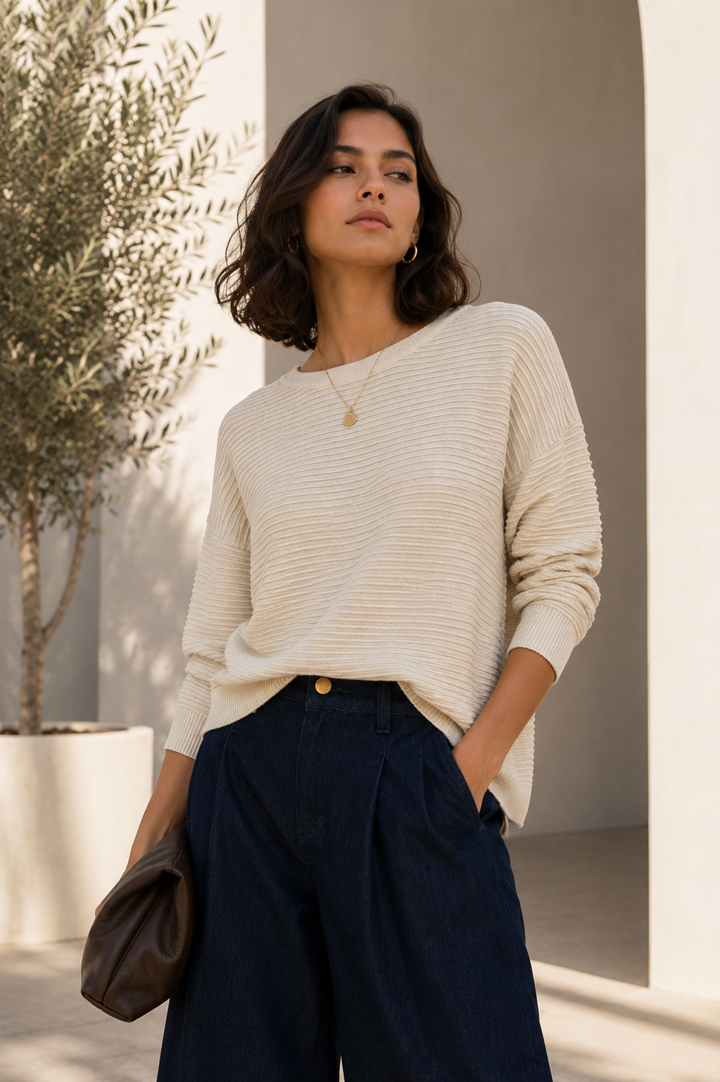 Sweater Canalé Beige