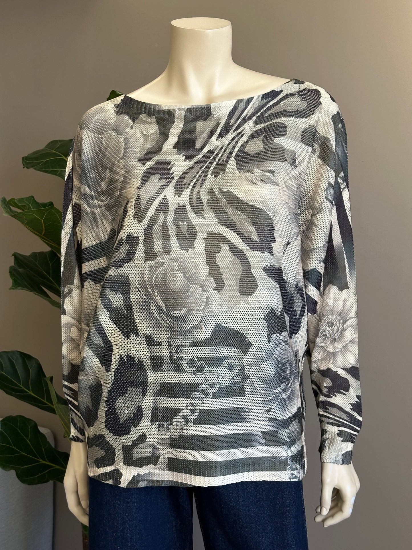 Sweater Italiano Estampado Gris