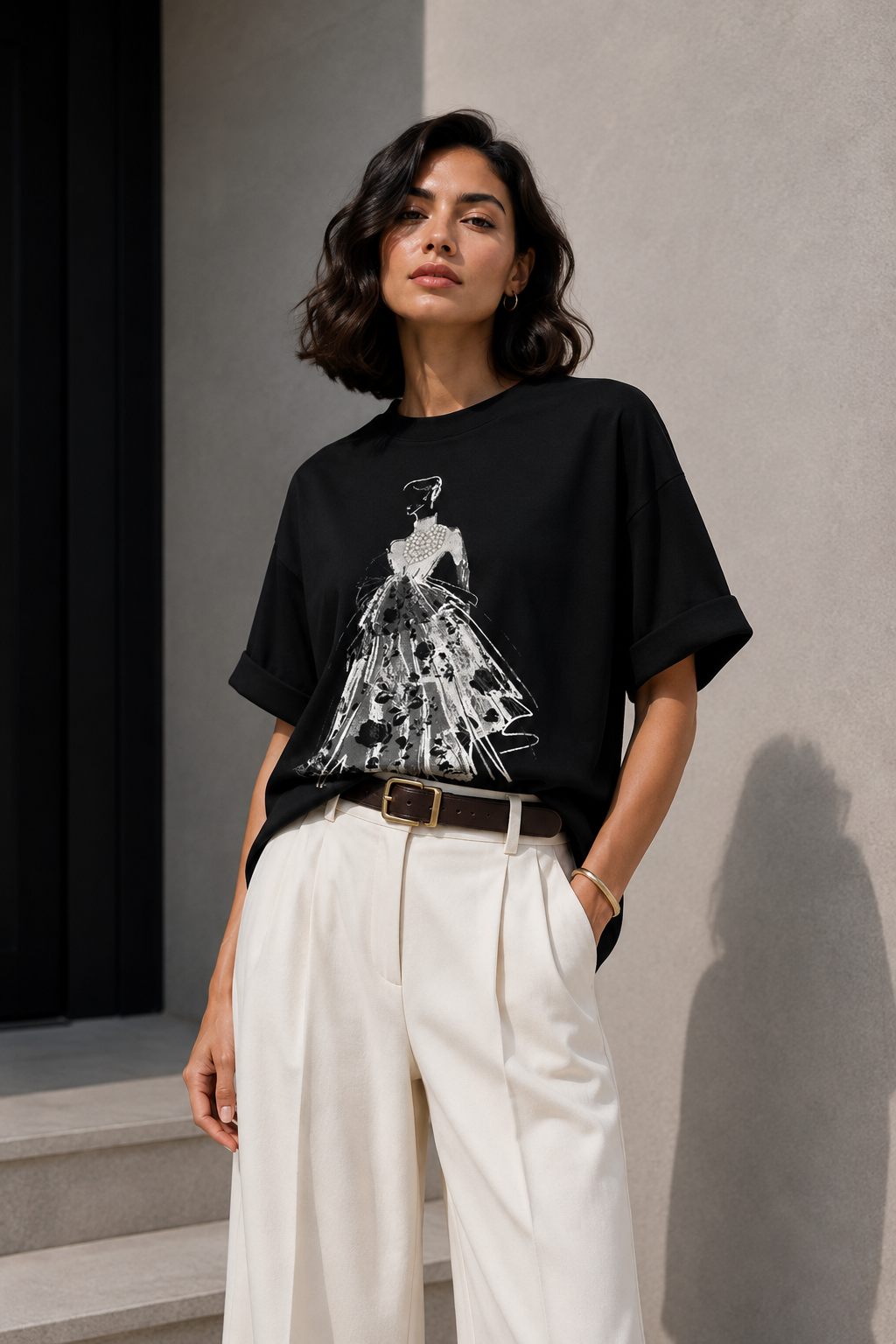 Polera Perlas Negro