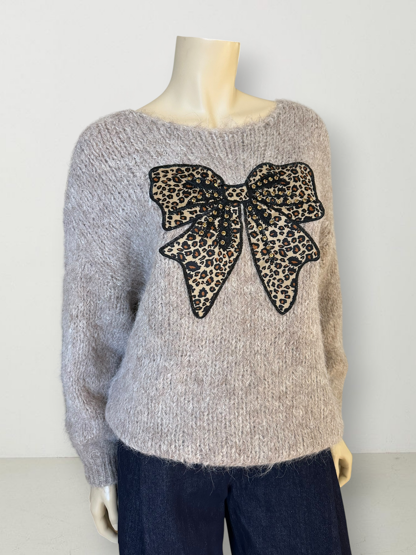 Sweater Lazo Animal Print Latte