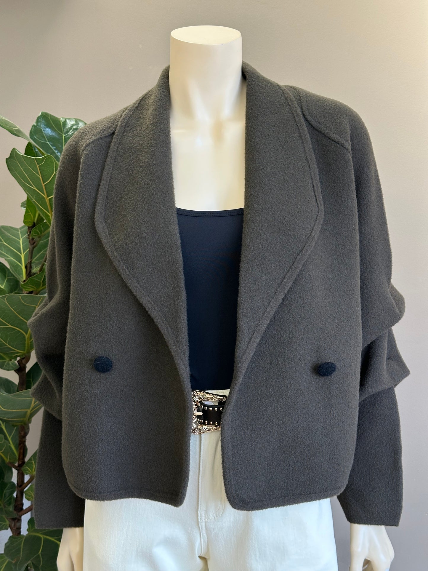 Chaqueta Siena Paño Elasticado Taupe Gris