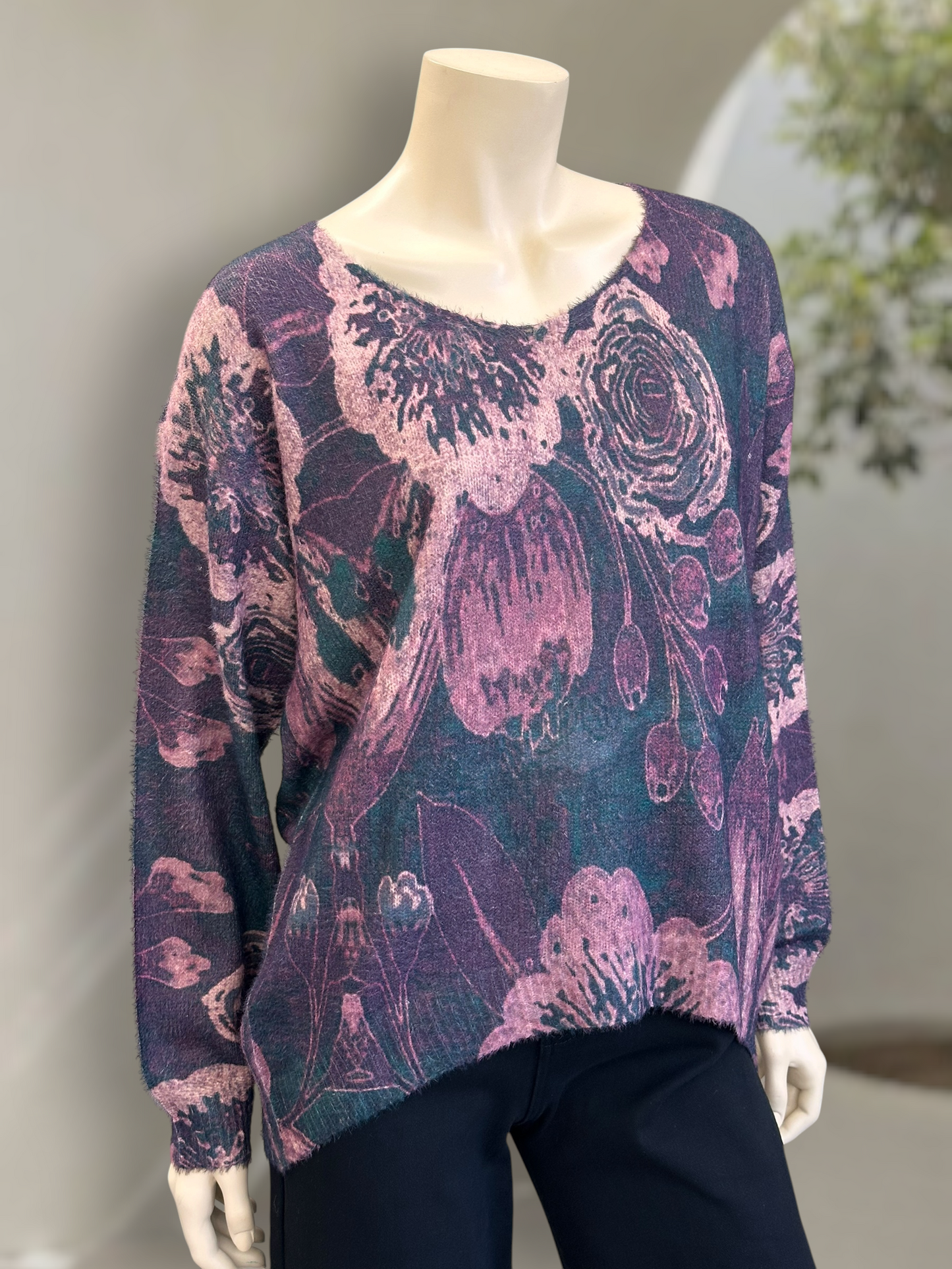 Sweater Tipo Angora Bloom Malva