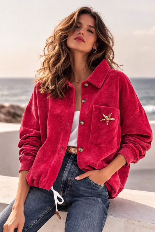 Chaqueta Cotelé Italiana OversizeRojo