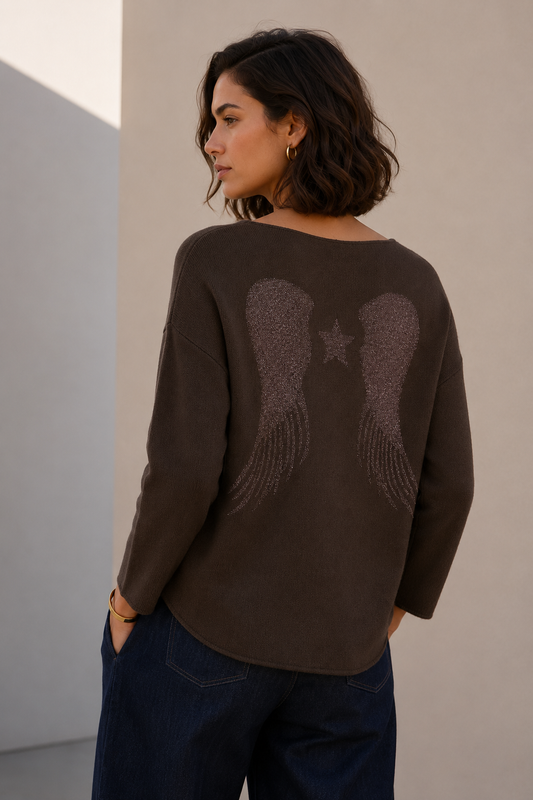 Sweater Alas Lurex Café