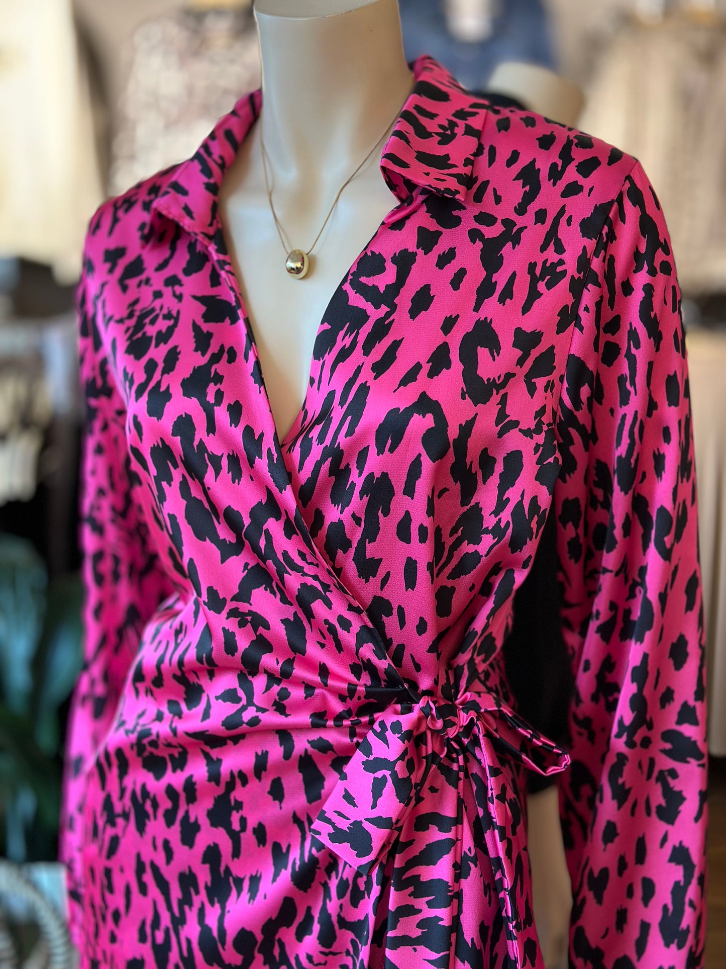 Blusón Animal Print Fucsia