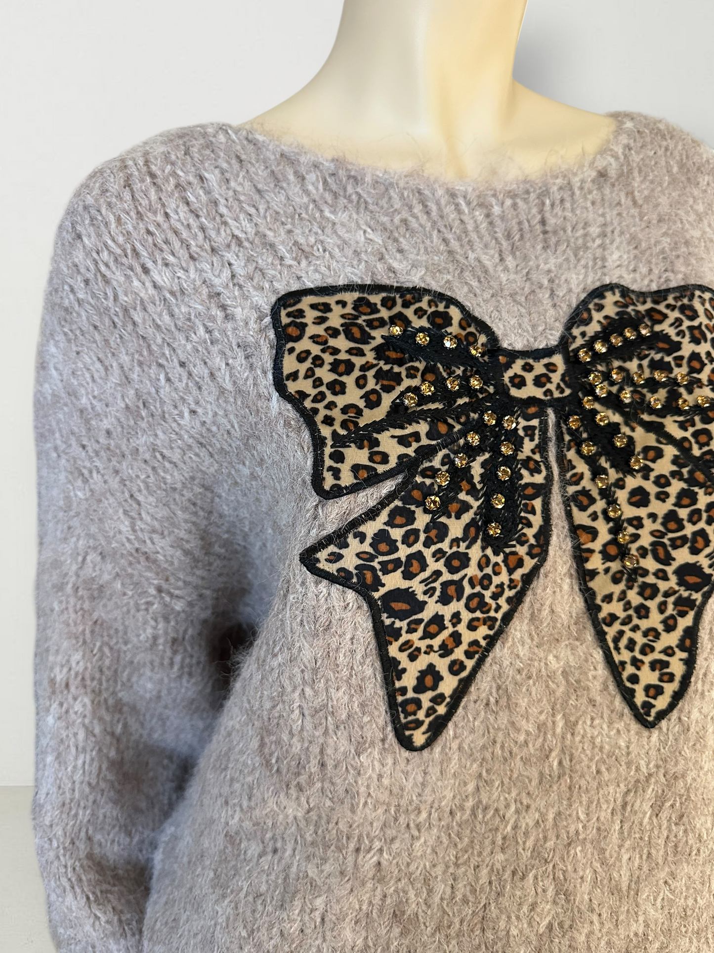 Sweater Lazo Animal Print Latte