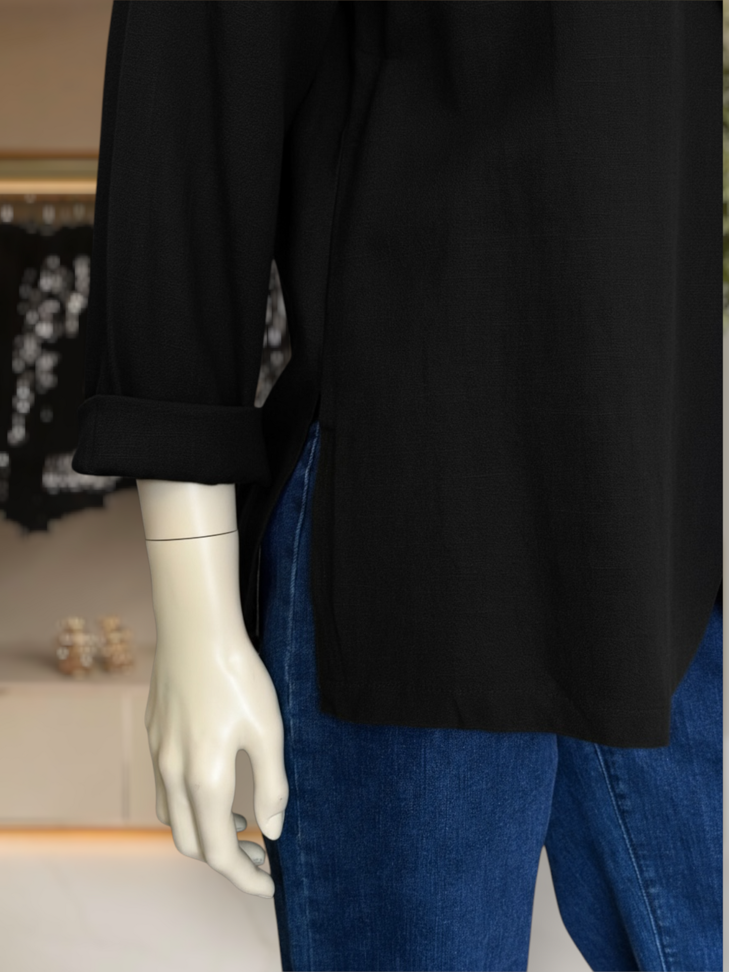 Blazer Algodón Lino Negro