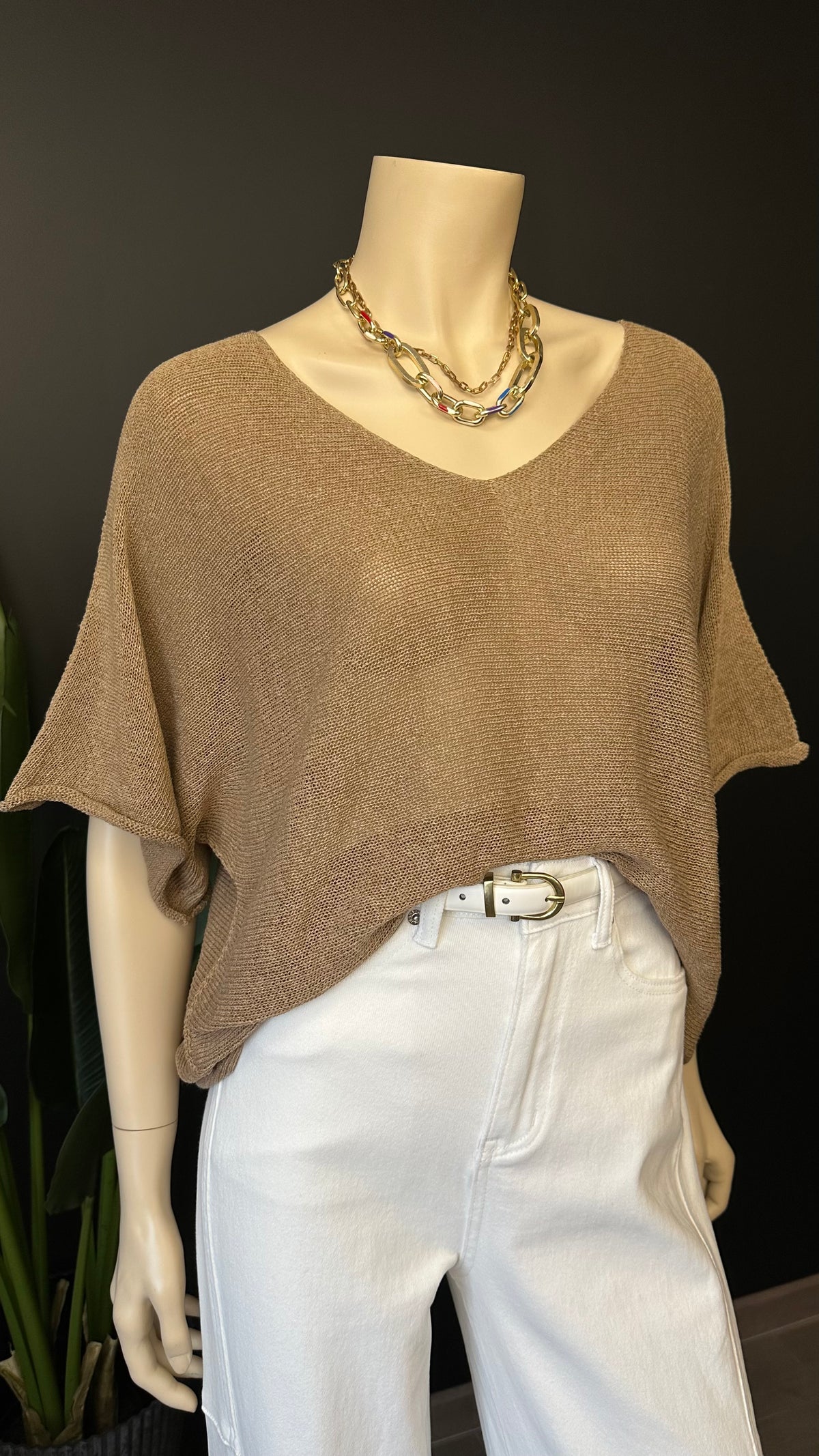 Tejido Hilo Italiano Oversize Camel