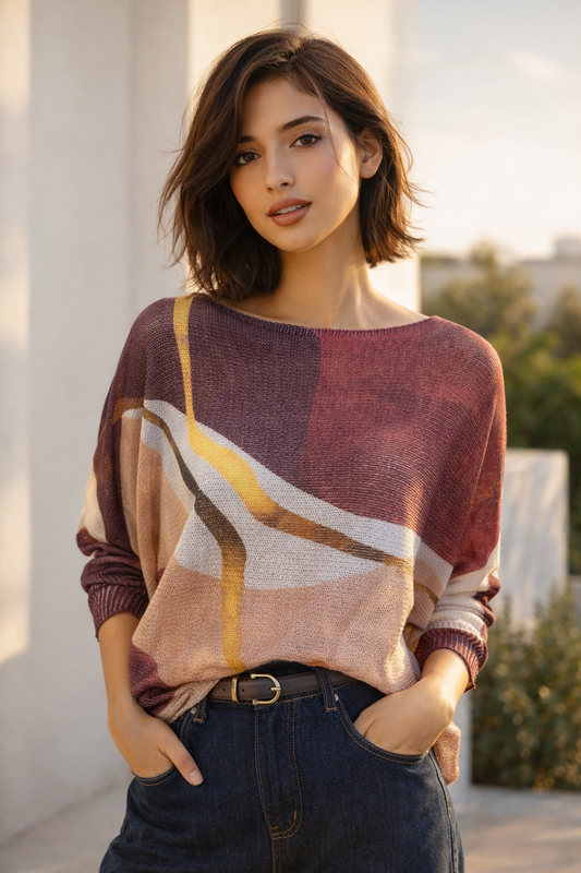 Sweater Italiano Lurex Borgoña