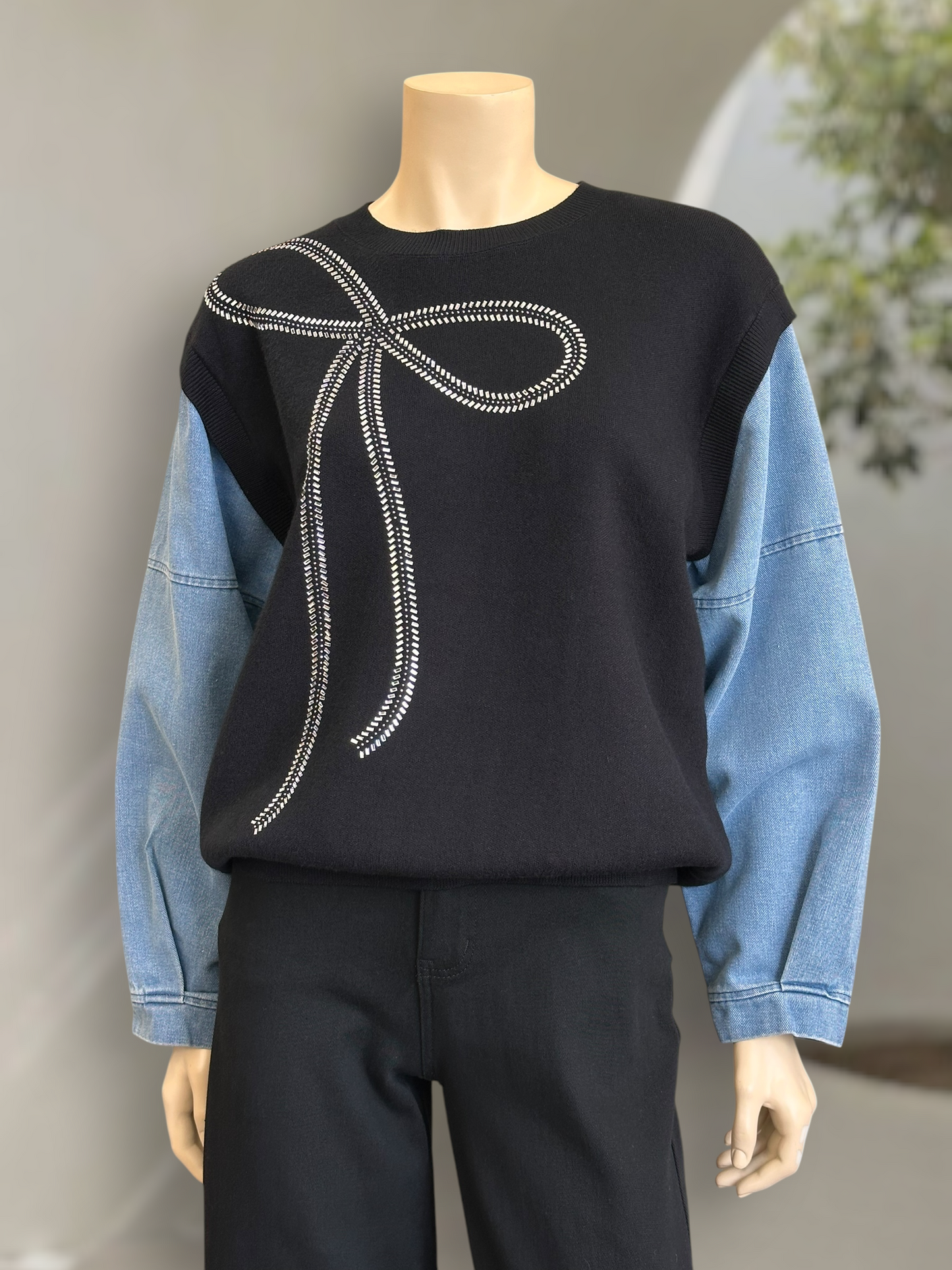 Sweater Bow Negro