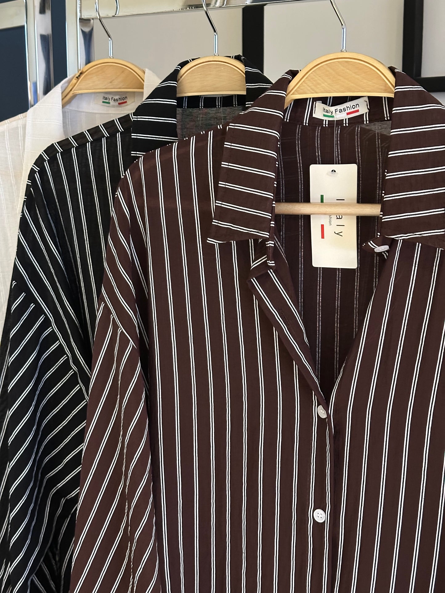 Blusa Rayas Café