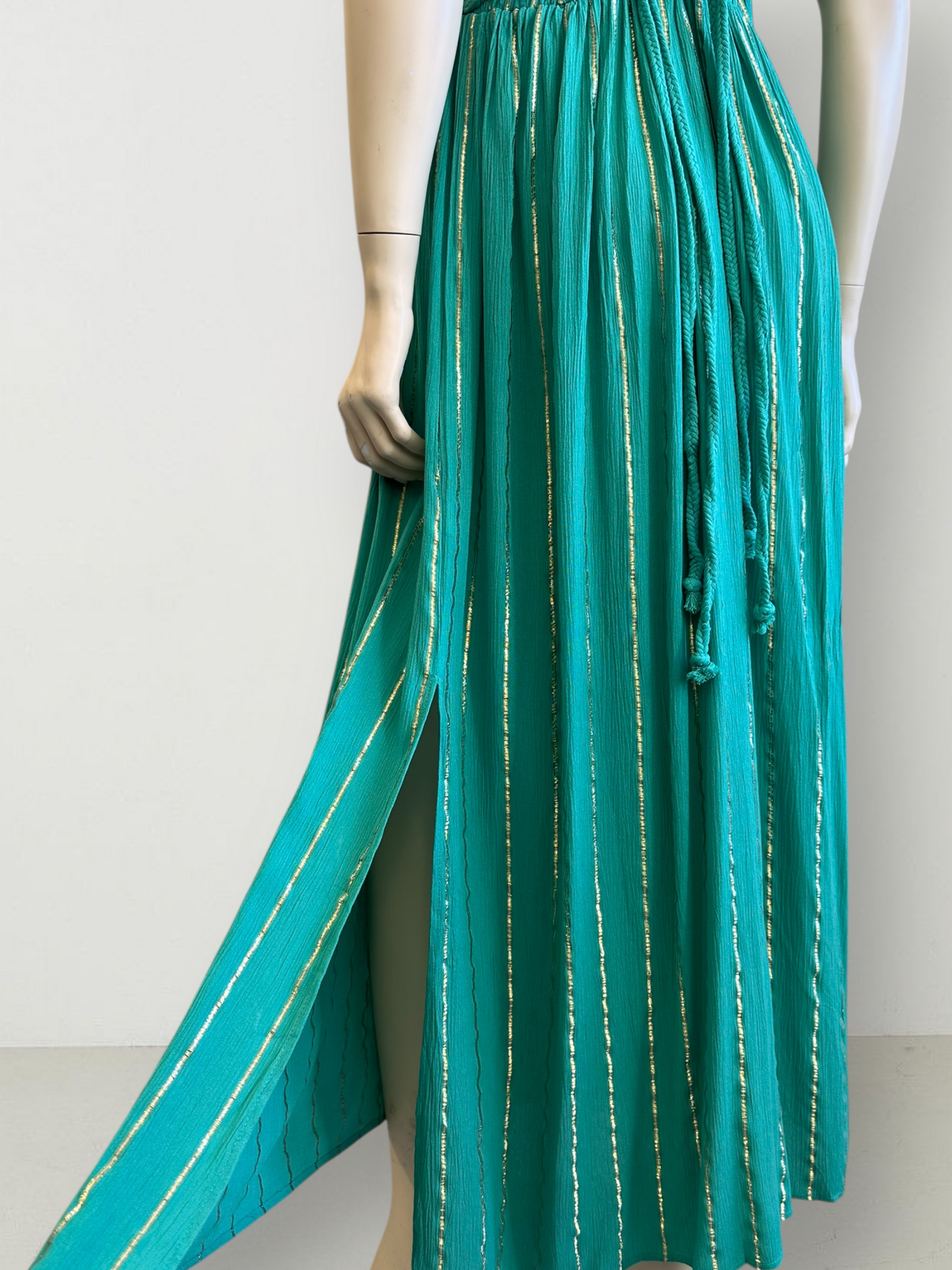 Vestido Viscosa Lurex Verde