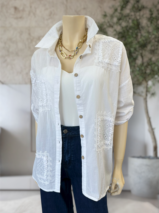 Blusa Bordada Vivid Blanco