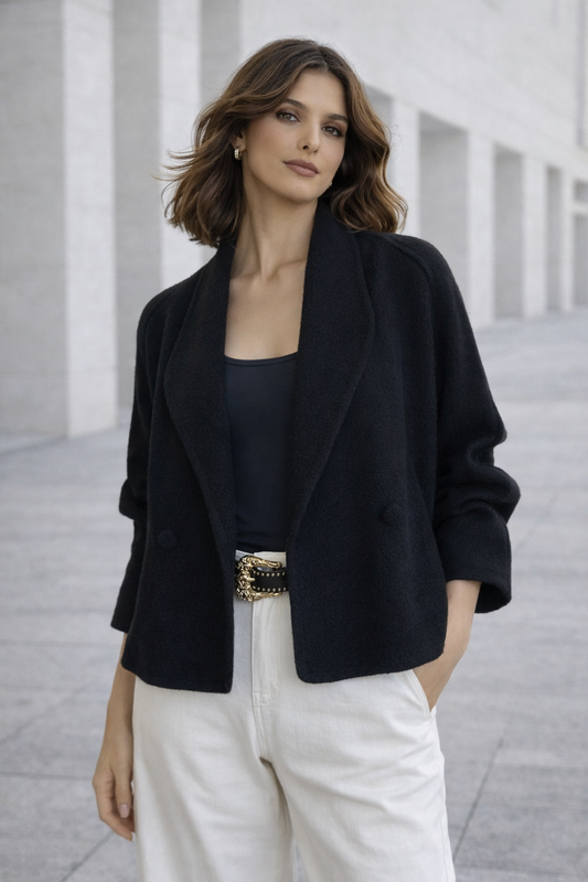 Chaqueta Siena Paño Elasticado Negro