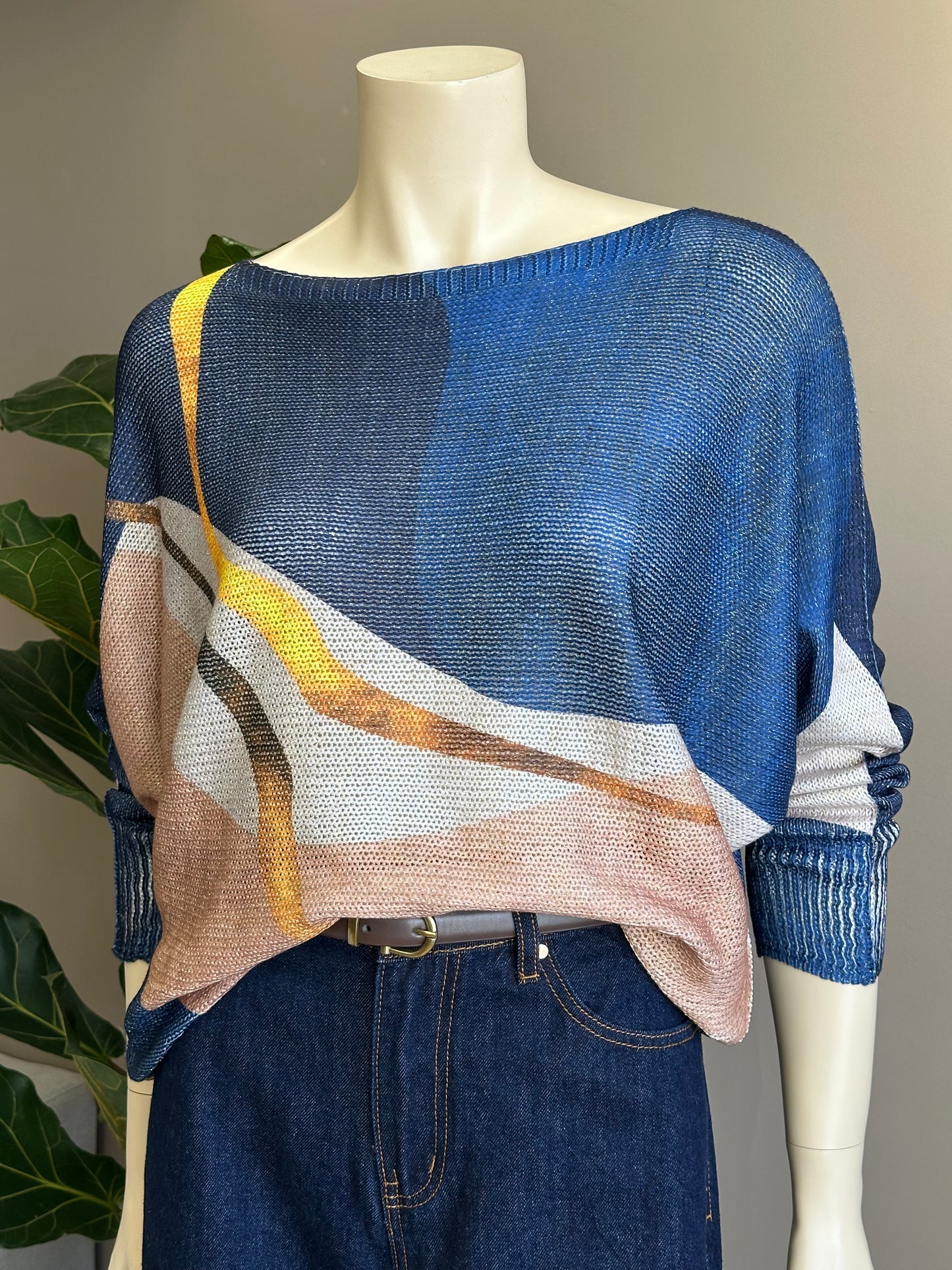 Sweater Italiano Lurex Azul