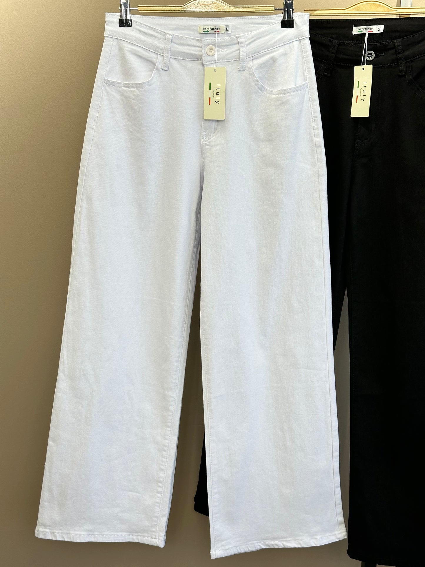 Jeans Mezclilla Elasticada Blanco - Diseño Italiano