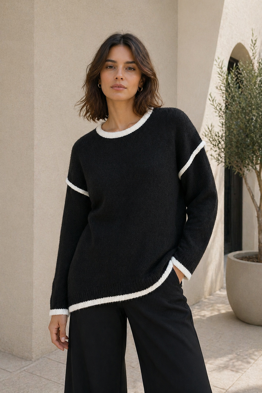 Sweater Soft Edge Negro