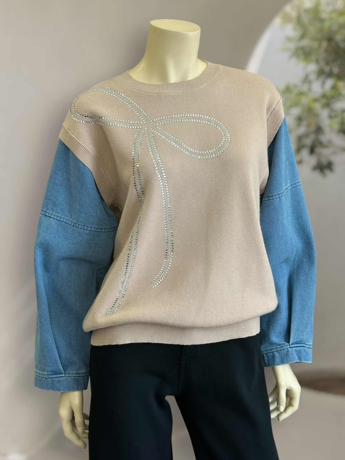 Sweater Bow Beige