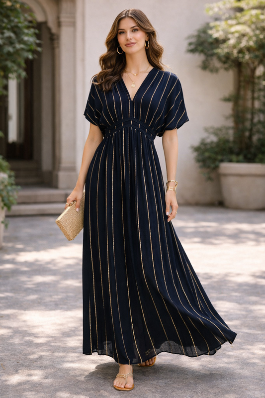 Vestido Viscosa Lurex Negro