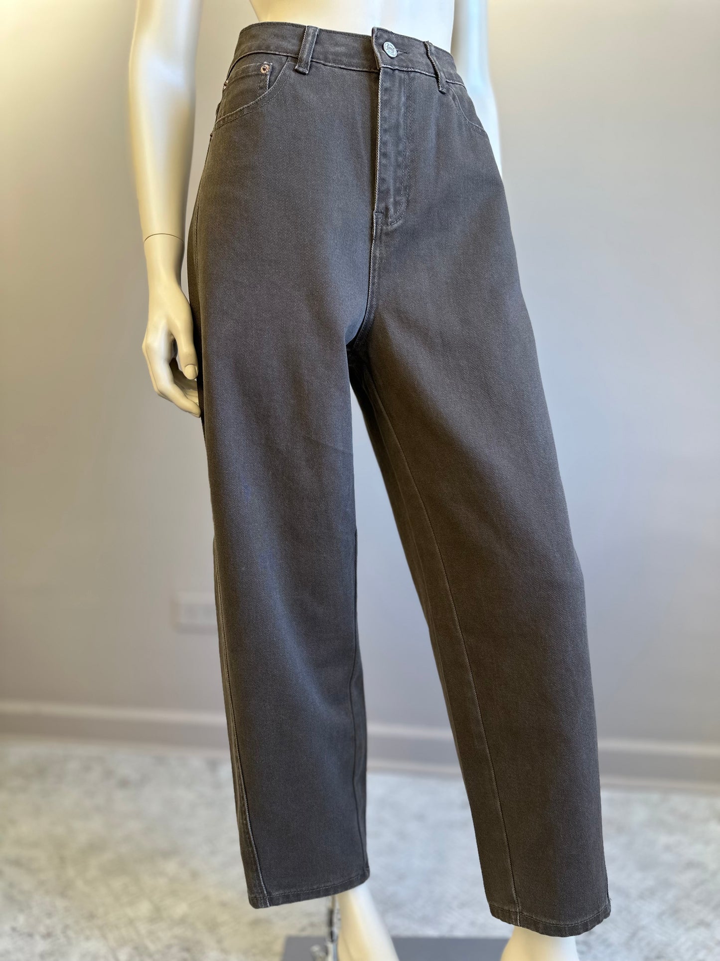 Jeans Recto Relajado Tiro Alto