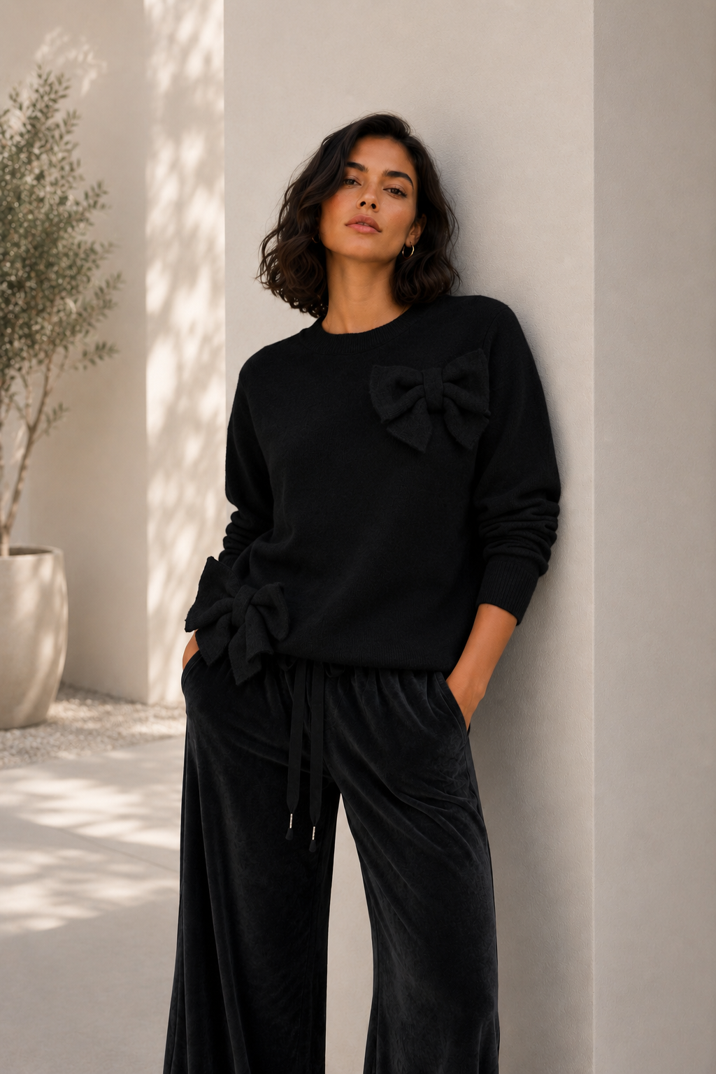 Sweater Lazos Negro