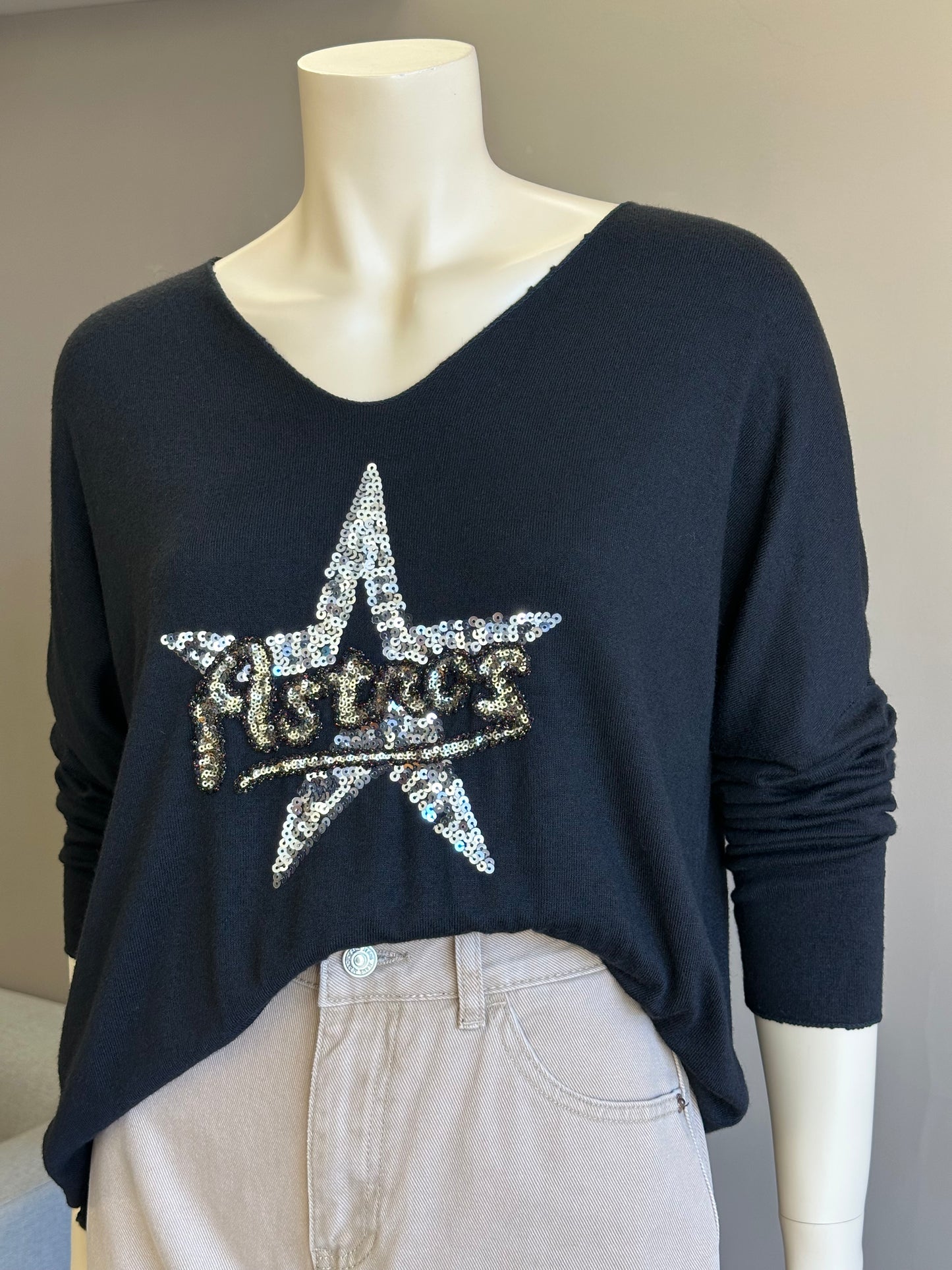 Sweater Astros Italiano Negro