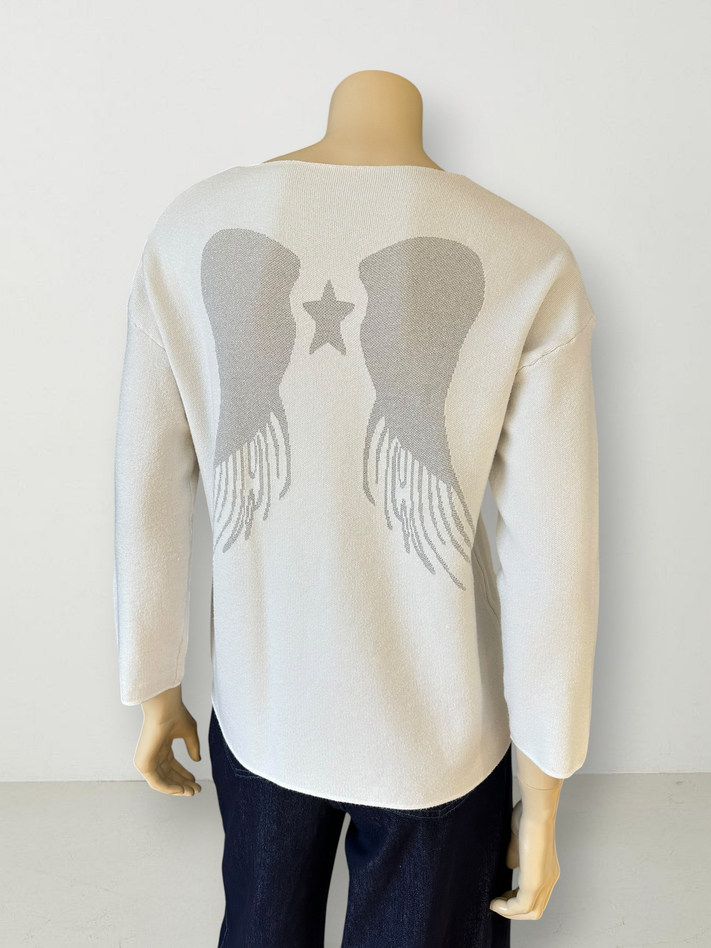 Sweater Alas Lurex Blanco