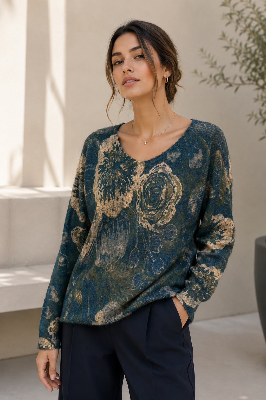 Sweater Tipo Angora Bloom Verde