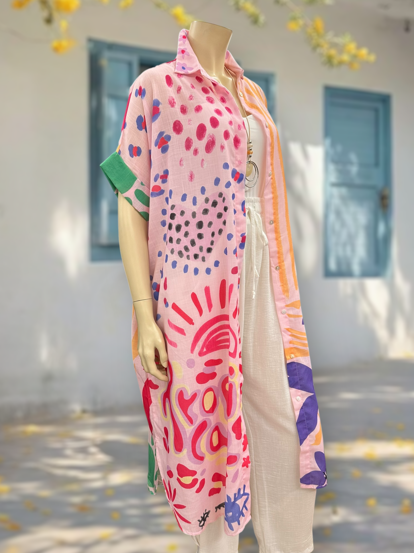 Vestido Tapado Oversize Rosa