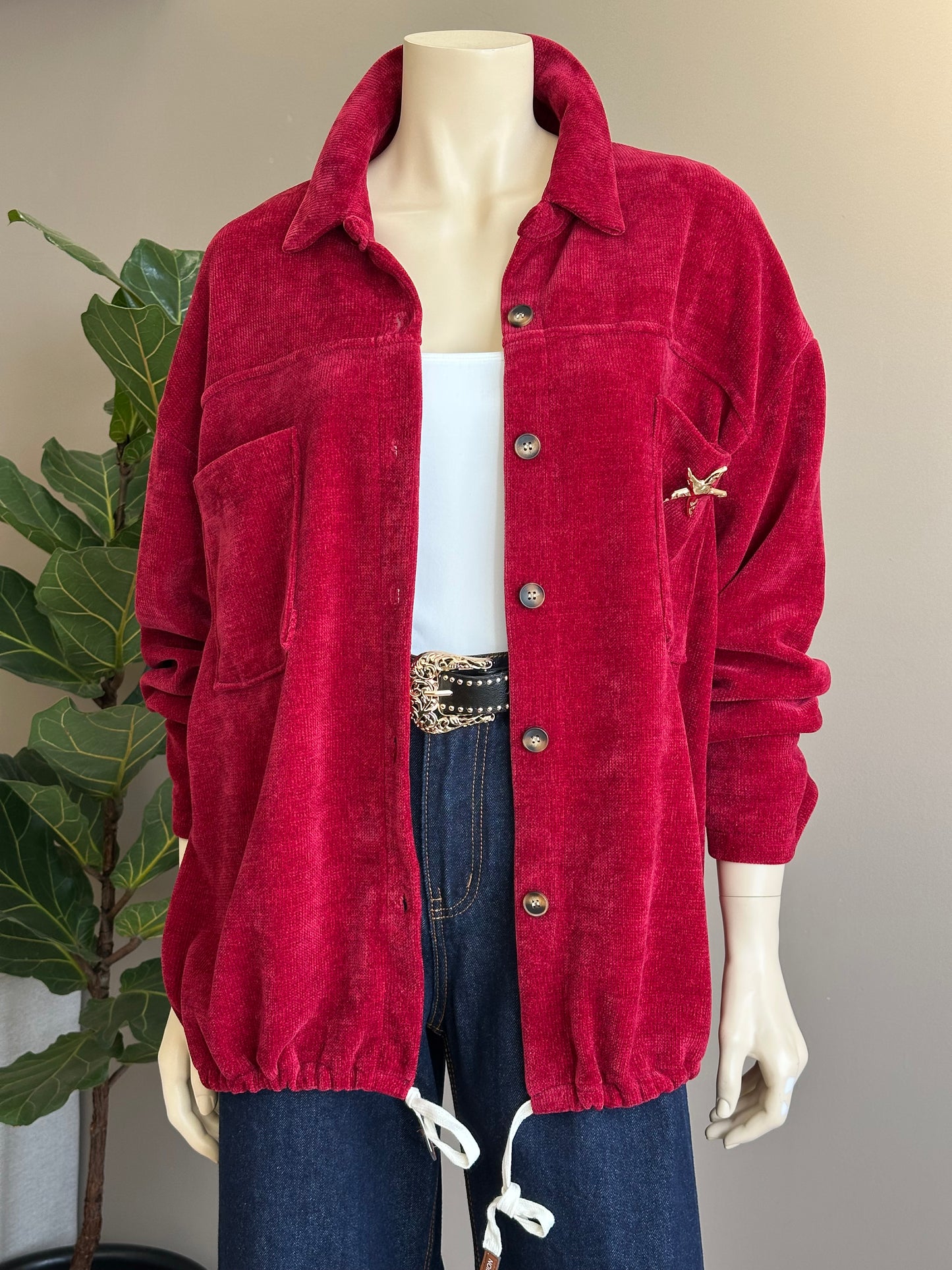 Chaqueta Cotelé Italiana OversizeRojo