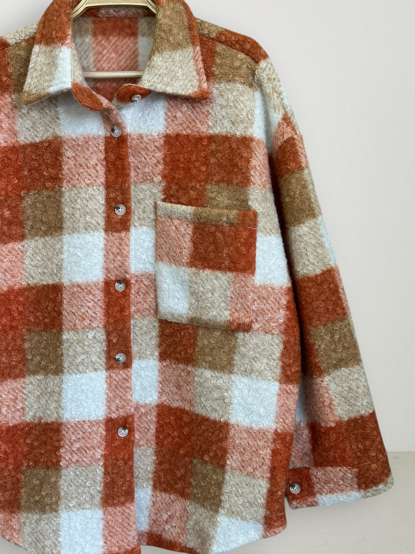 Chaqueta Sobrecamisa Torino Bouclé Naranjo