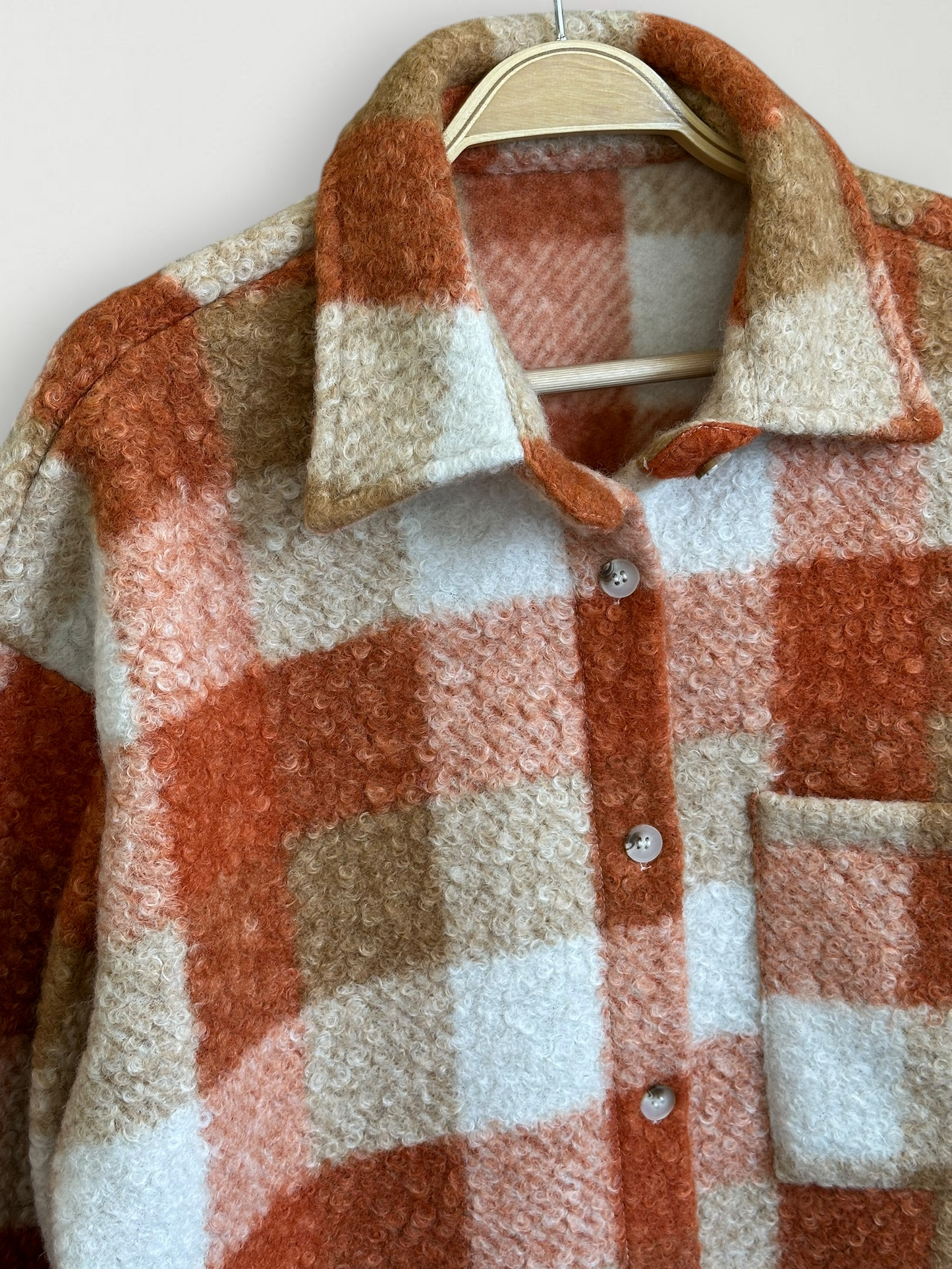 Chaqueta Sobrecamisa Torino Bouclé Naranjo