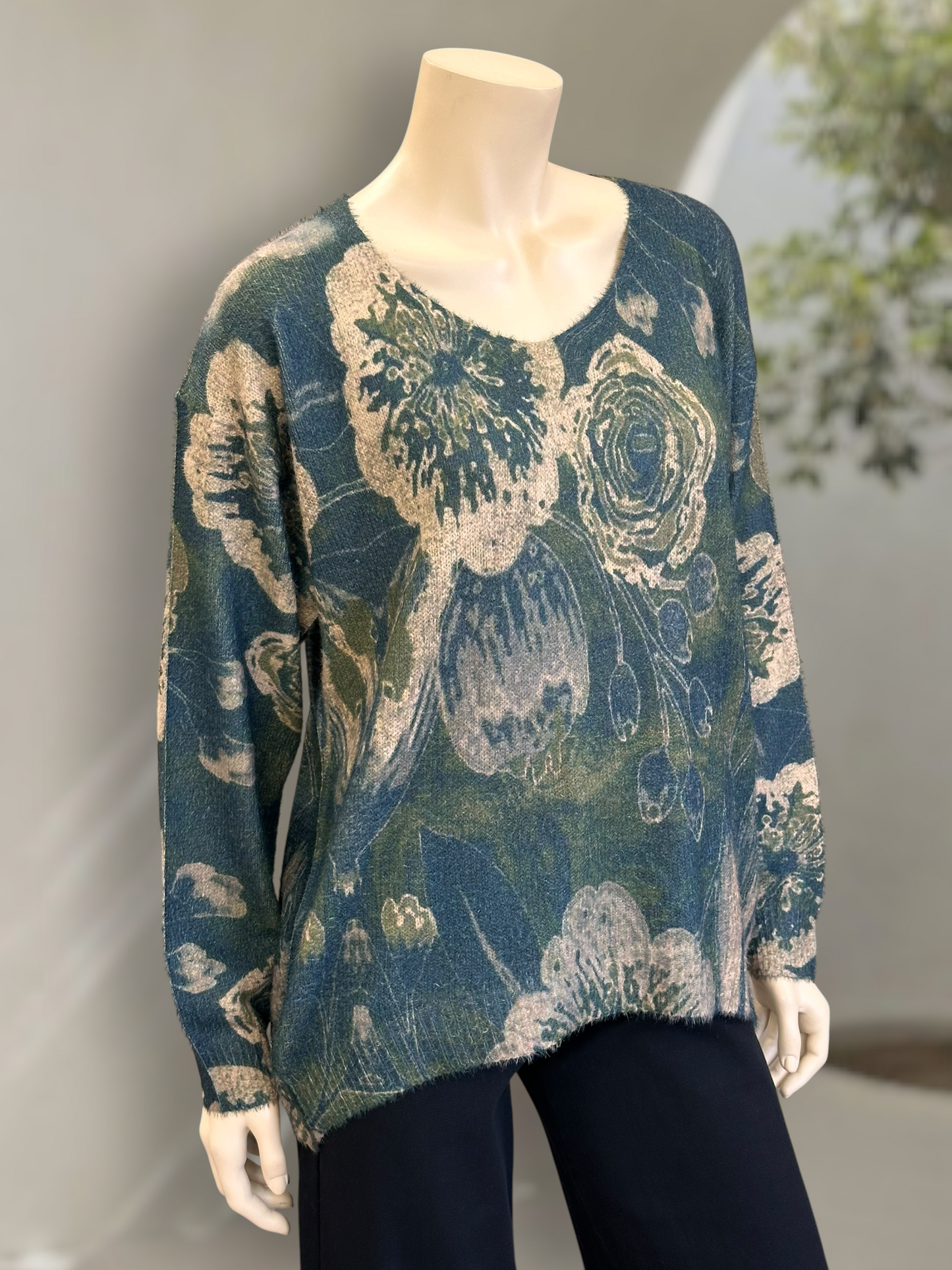 Sweater Tipo Angora Bloom Verde
