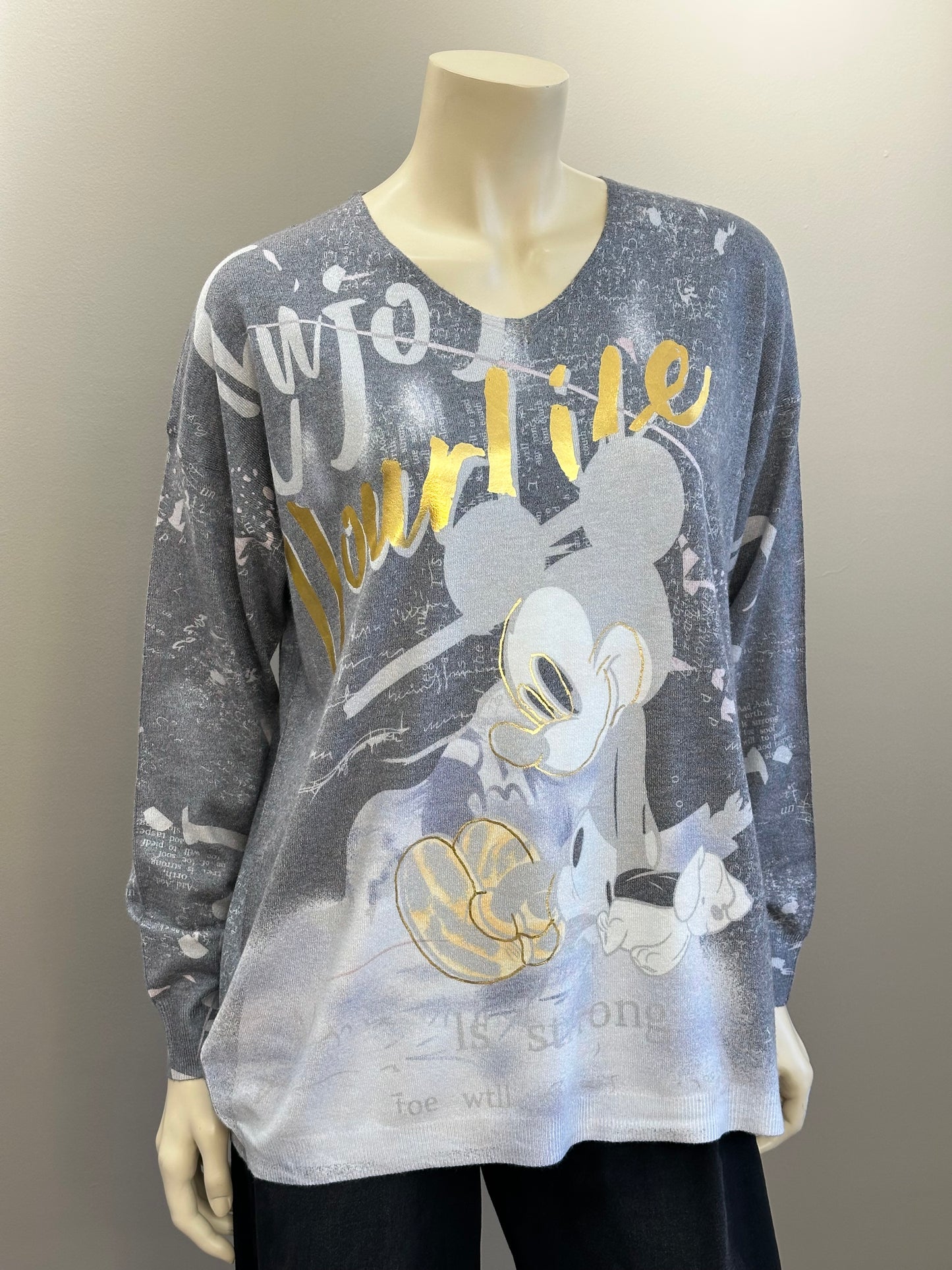 Tejido Spandex Mickey Mouse Gris - New Collection