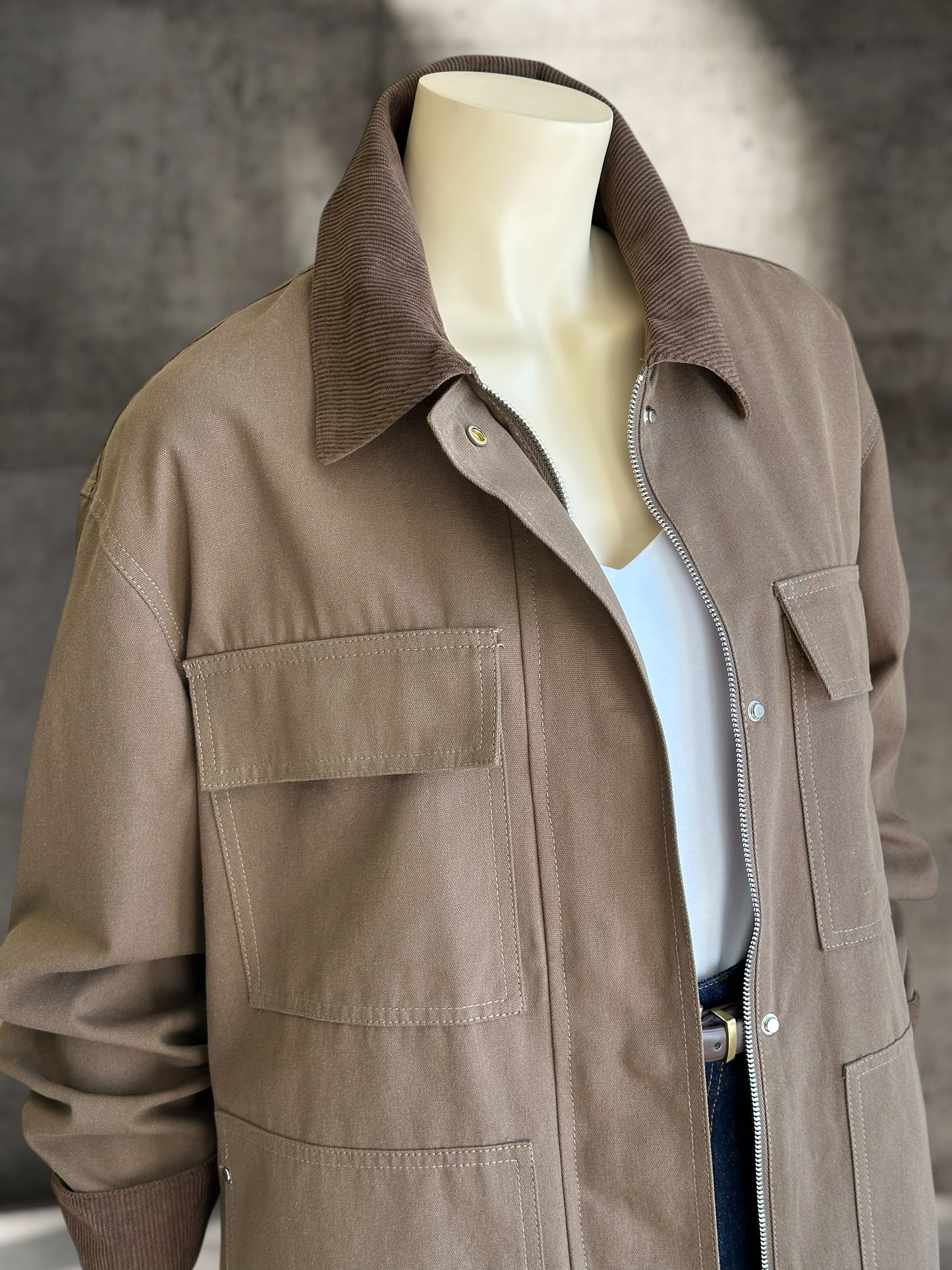 Chaqueta Torino Gabardina Café Tabaco