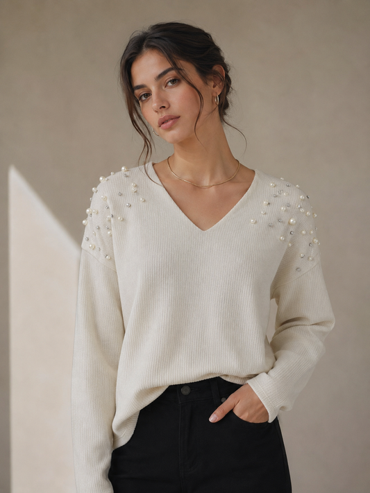 Sweater Perlas Crudo - New Collection