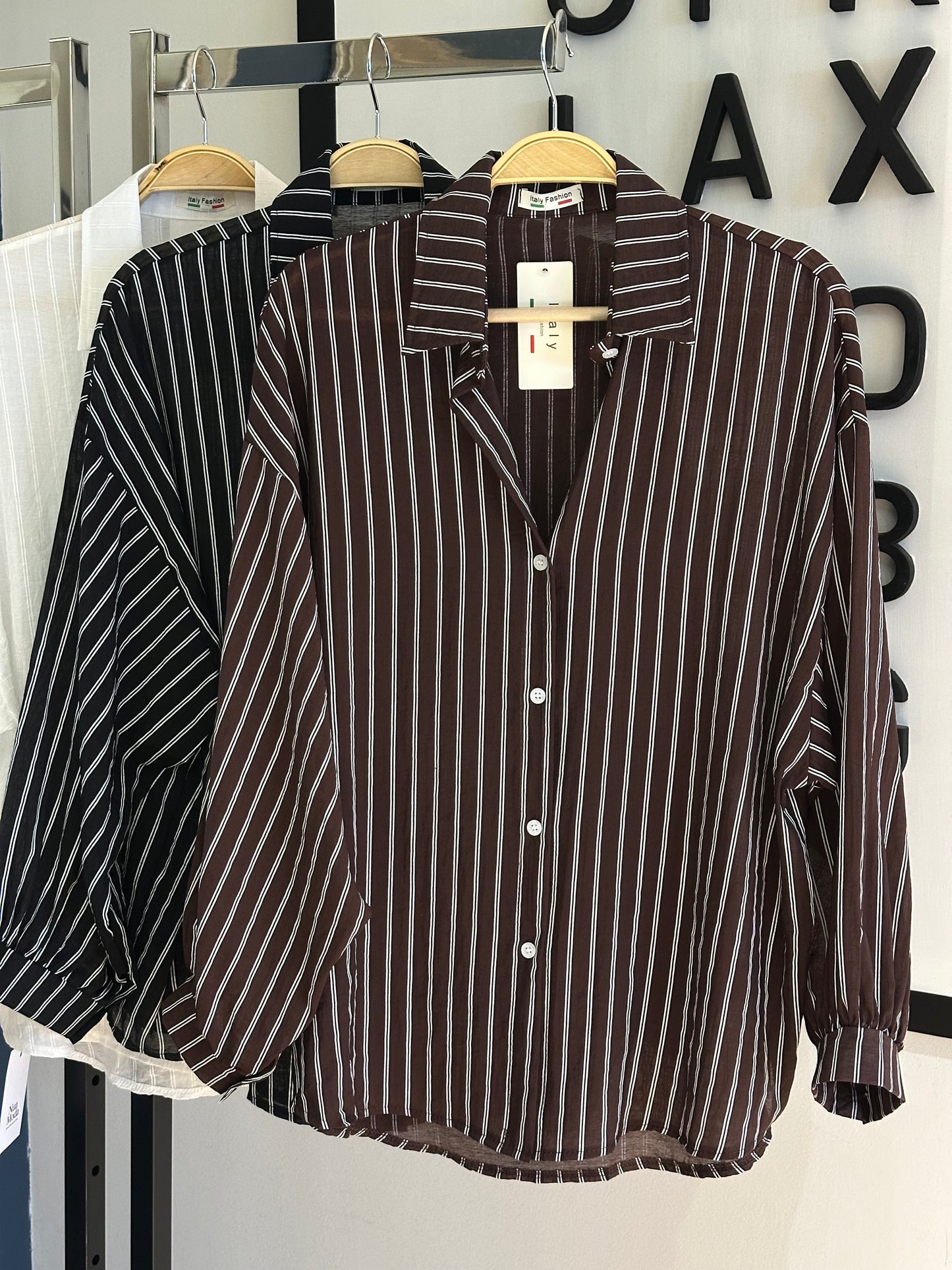 Blusa Rayas Café