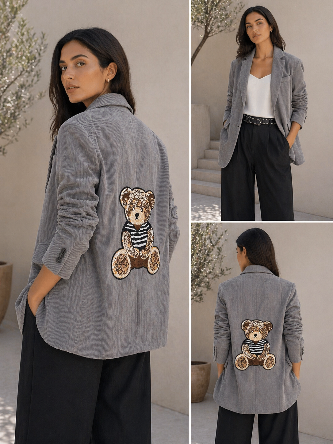 Blazer Teddy Gris