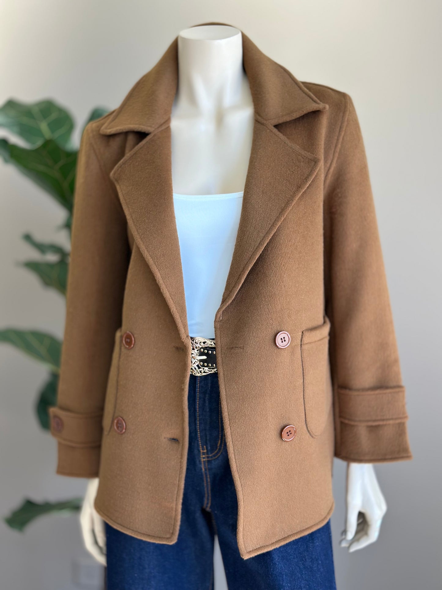 Blazer Cachemira 100% Lana Tostado